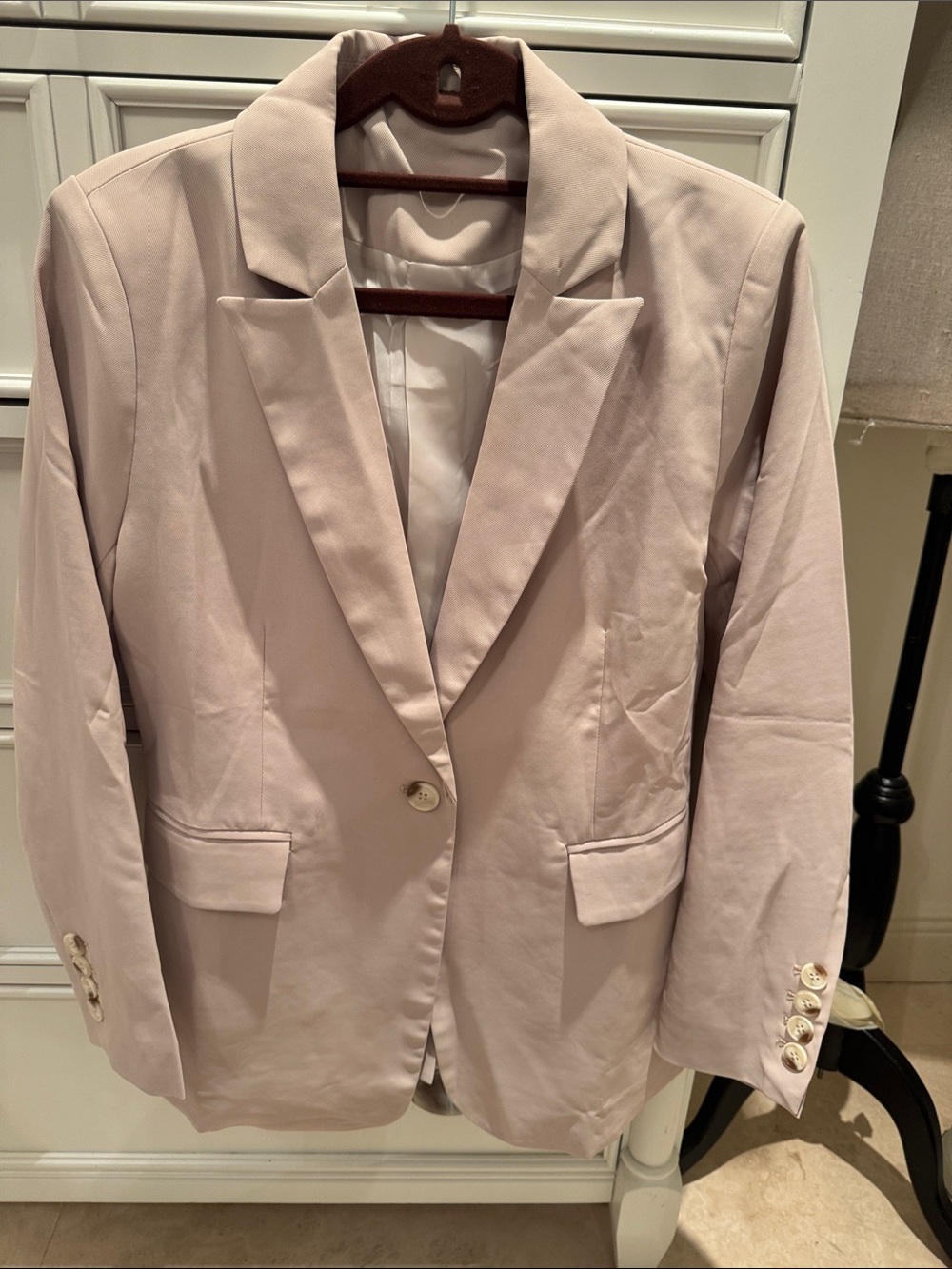 SHEIN Pale Pink Single-Button Blazer